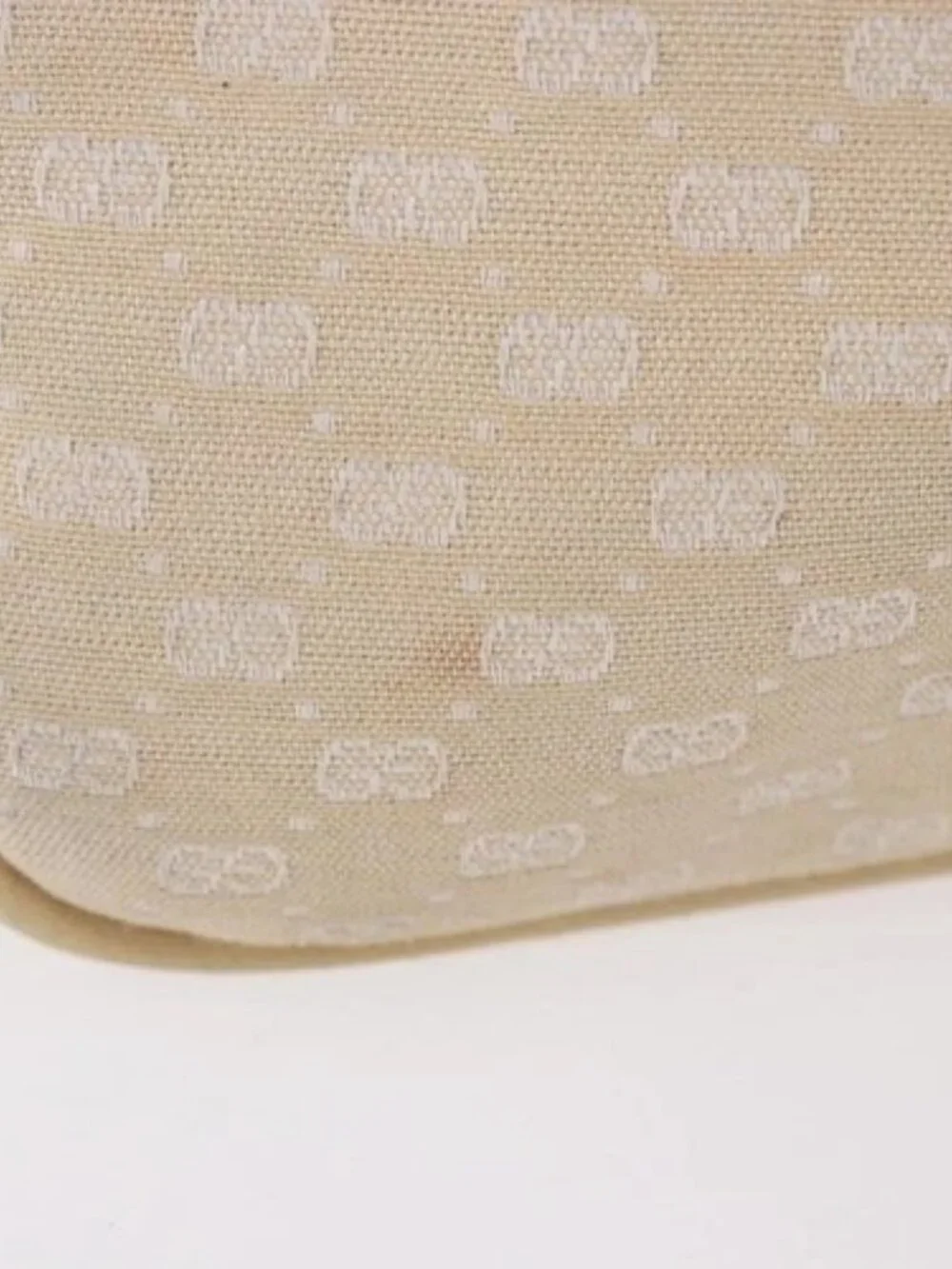 GUCCI Micro GG Canvas Bamboo Chain Shoulder Bag Ivory Gold Auth 186588